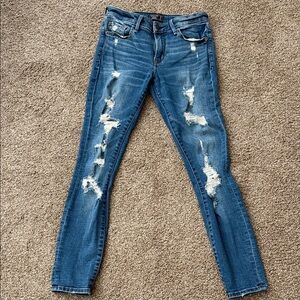 Abercrombie & Fitch Distressed Skinny Jeans - Blue